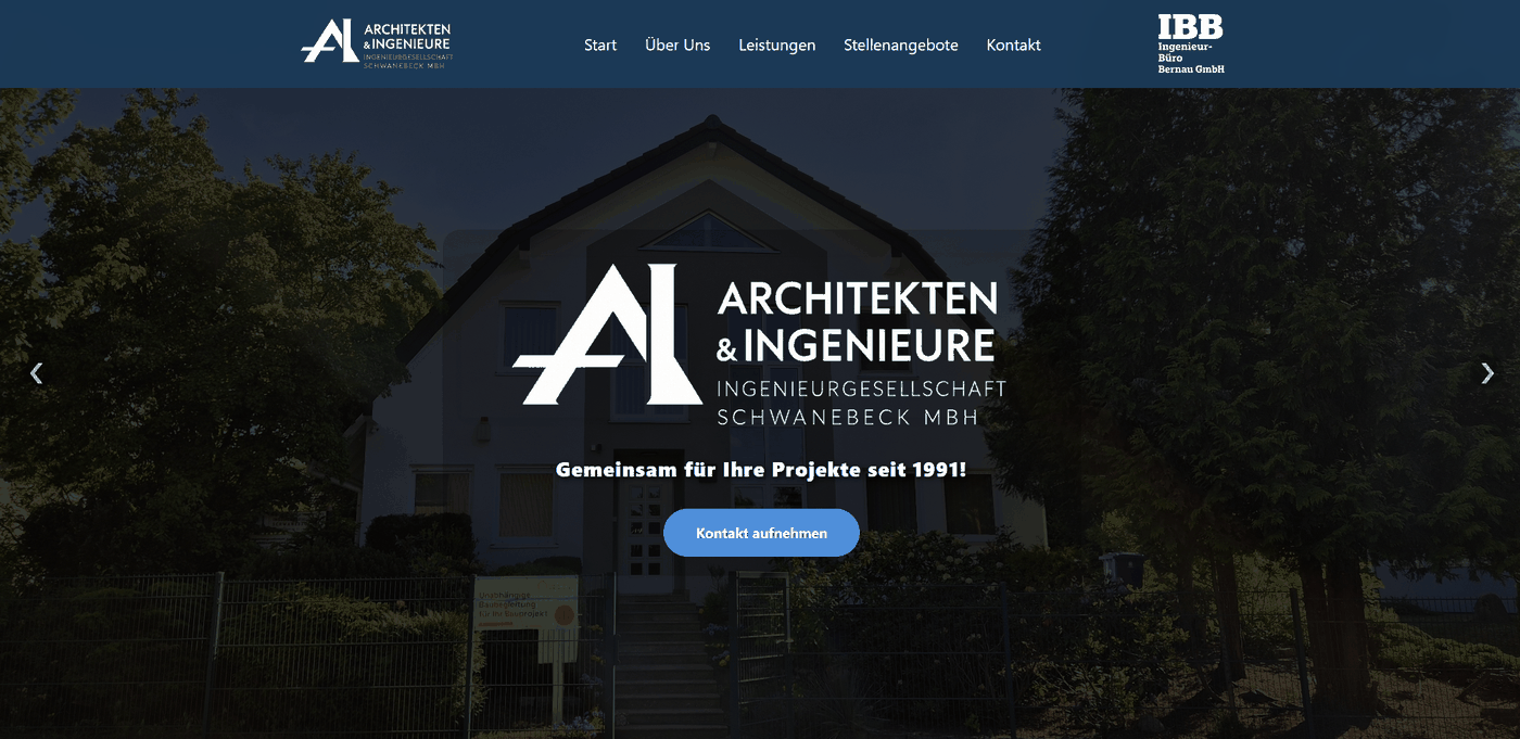 Webdesign für die Ingenieurgesellschaft Schwanebeck